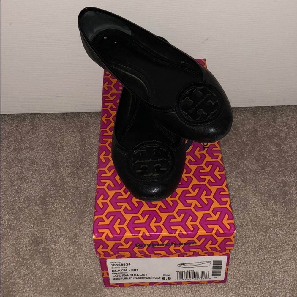 Black Louisa Ballet Tory flats